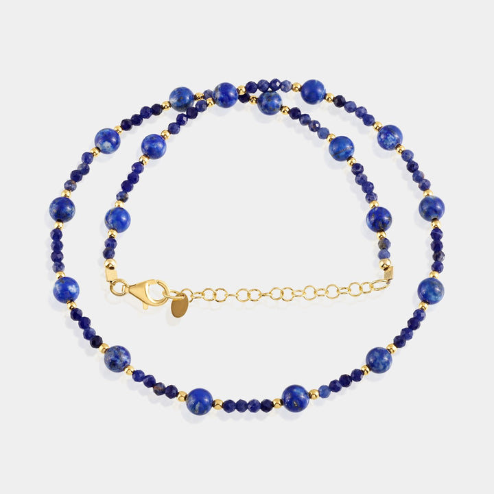 Lapis Lazuli and Hematite Gemstone Necklace