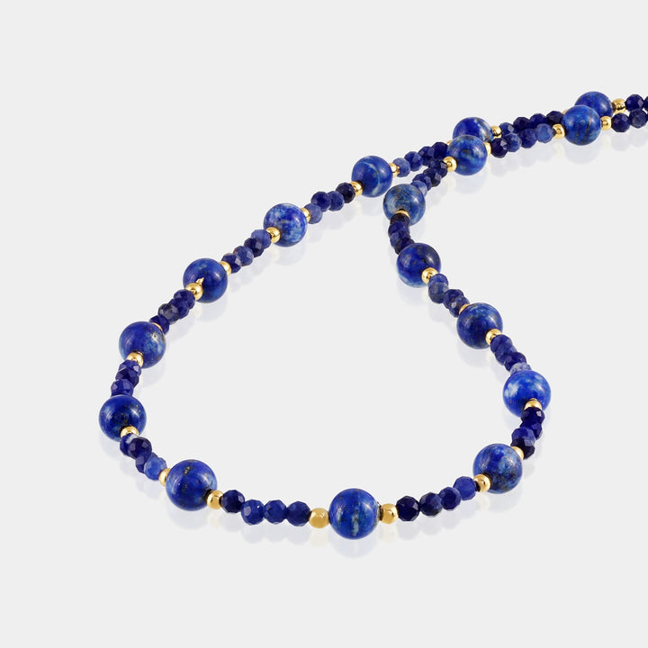 Close-up of Lapis Lazuli and Hematite Beads