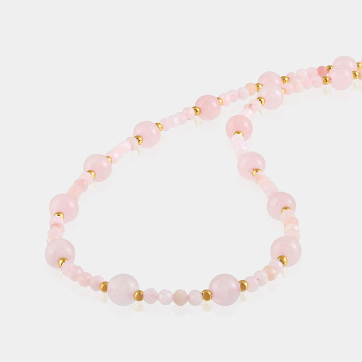 Close-up of Rose Quartz Beads