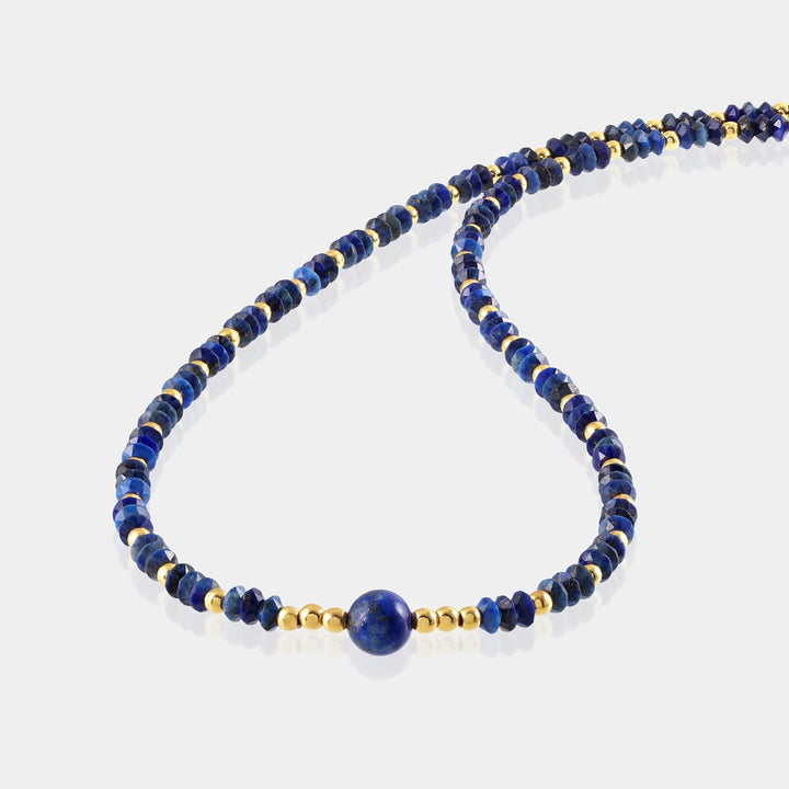 Close-up of Lapis Lazuli and Hematite Beads