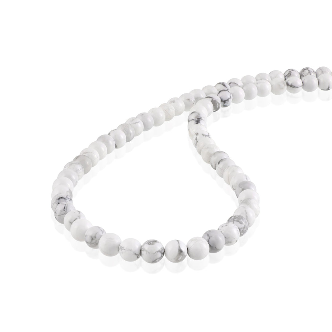 Howlite Beads Silver Necklace: Tranquility and Style Combined