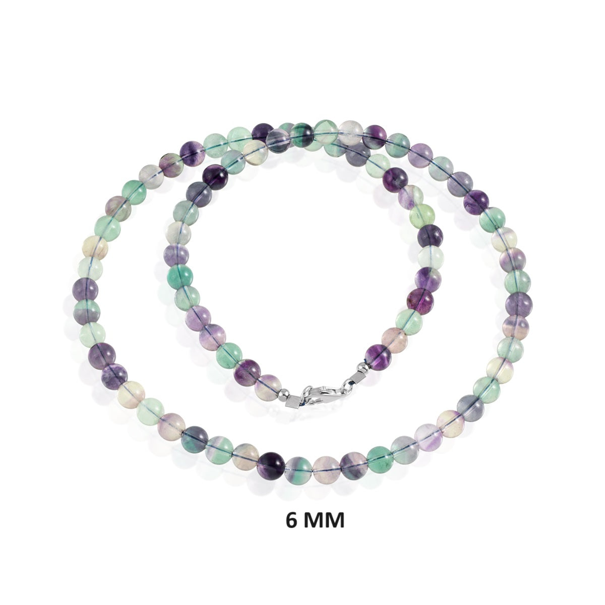 Fluorite Beads Silver Necklace: Clarity and Sophistication