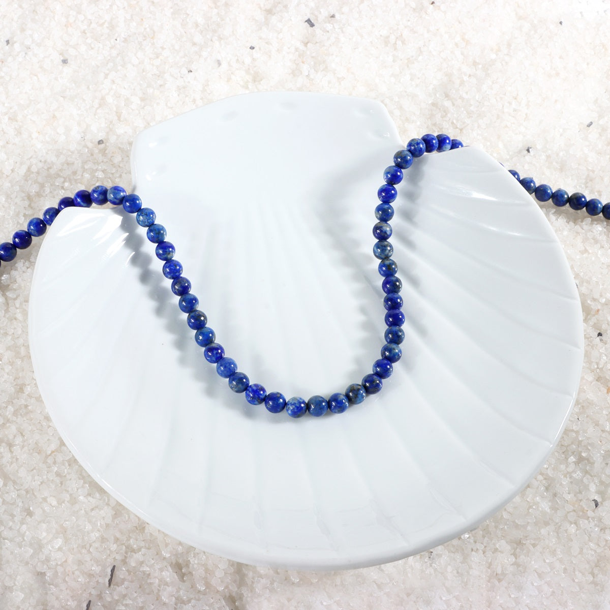 Bohemian-inspired Lapis Lazuli bead silver necklace