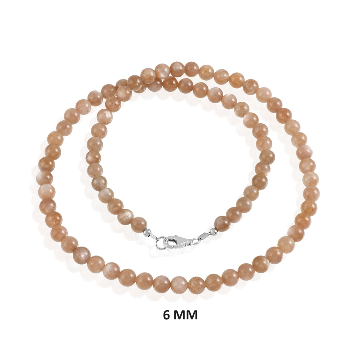Chocolate Moonstone Beads Silver Necklace: Sophistication and Serenity