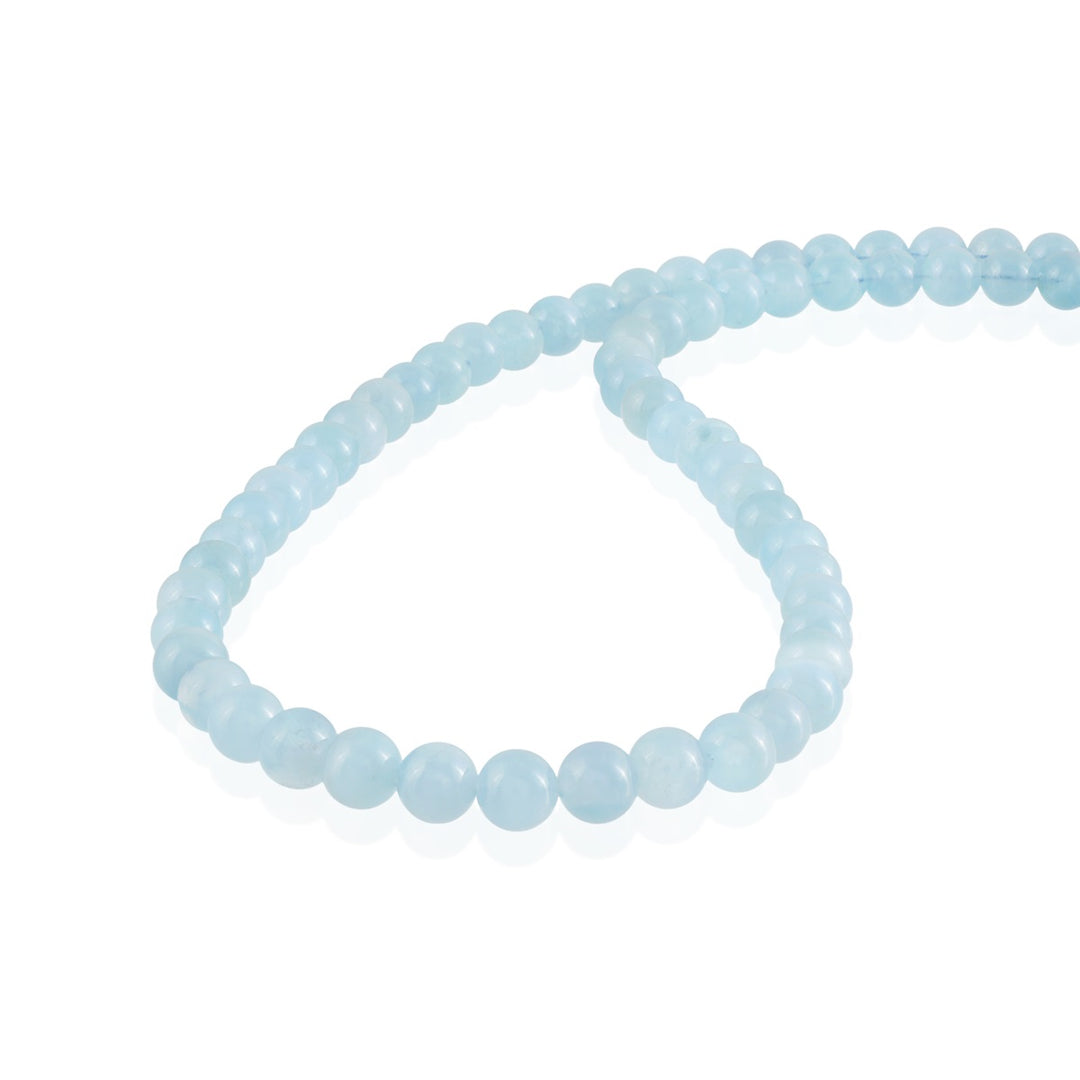 Aquamarine Beads Silver Necklace: Confidence and Tranquility