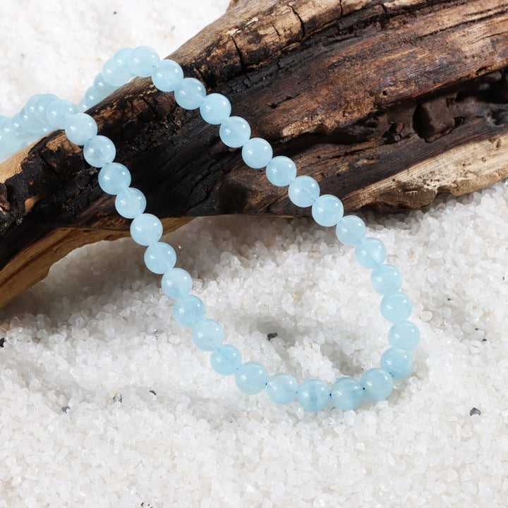 Aquamarine Beads Silver Necklace: Confidence and Tranquility