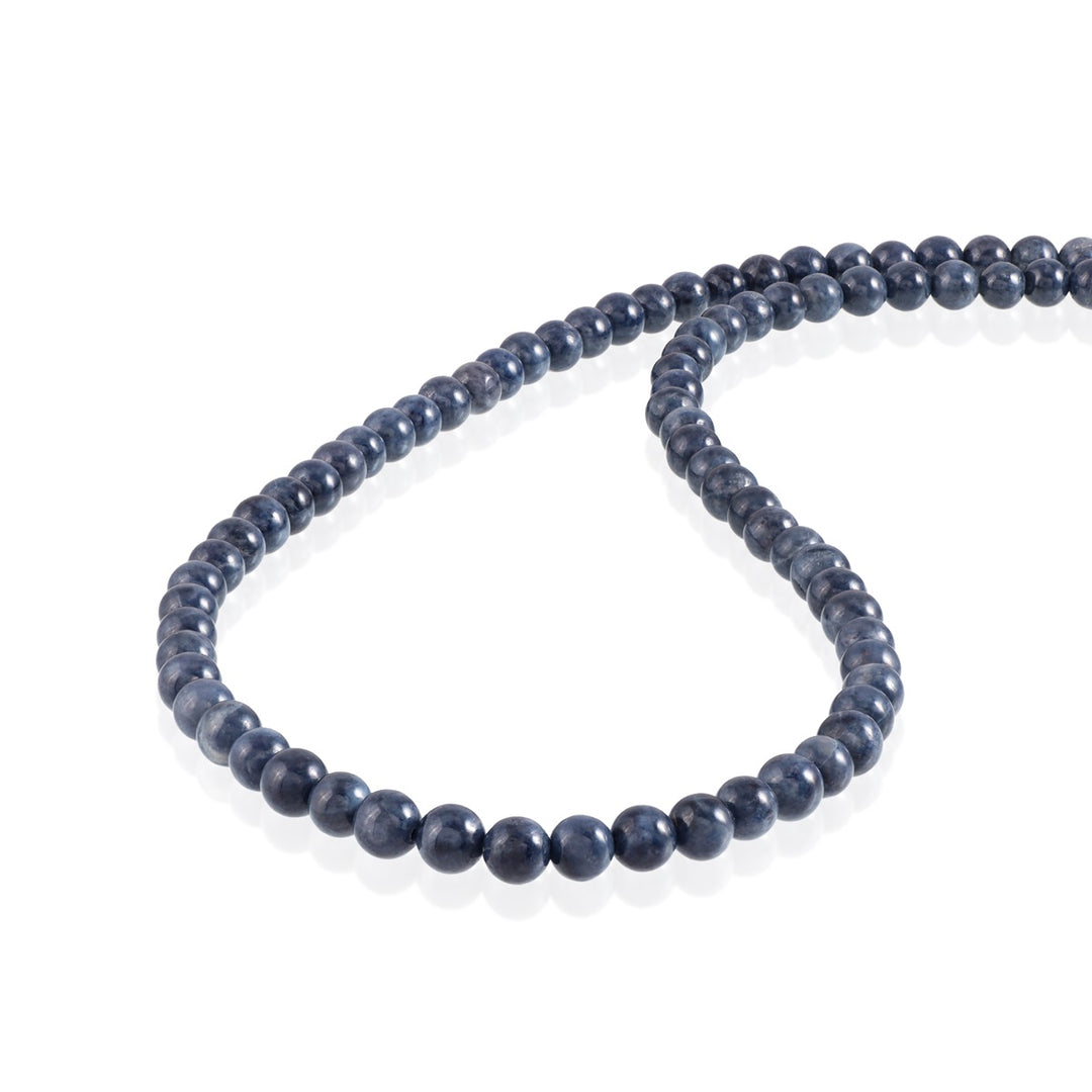 Blue Sapphire Beads Silver Necklace: Royalty and Wisdom