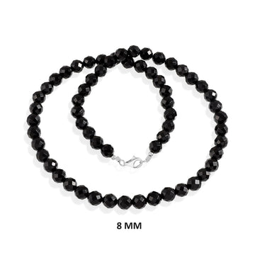 Black Onyx Beads Silver Necklace: Protection and Style