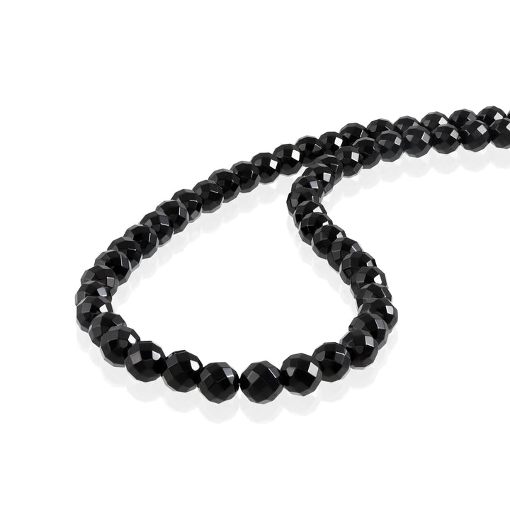 Black Onyx Beads Silver Necklace: Protection and Style