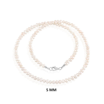 Pearl Beads Silver Necklace : Sincerity and Wisdom