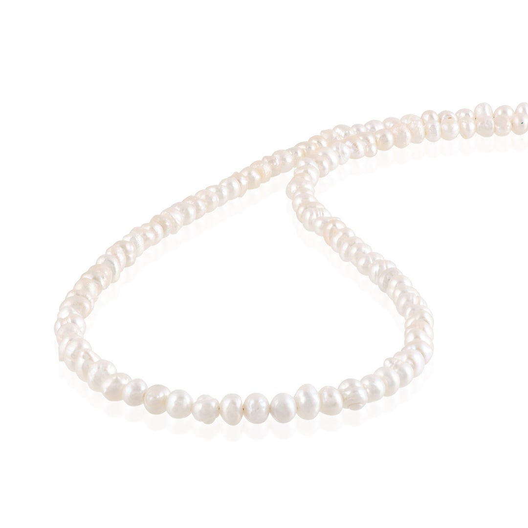 Pearl Beads Silver Necklace : Sincerity and Wisdom