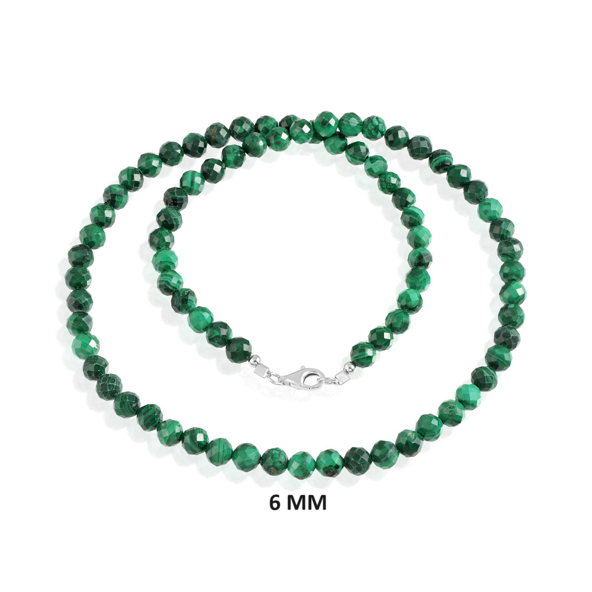 Malachite Beads Silver Necklace: Transformation and Protection