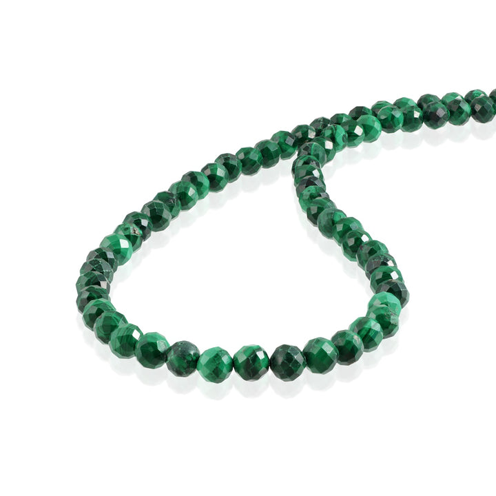 Malachite Beads Silver Necklace: Transformation and Protection