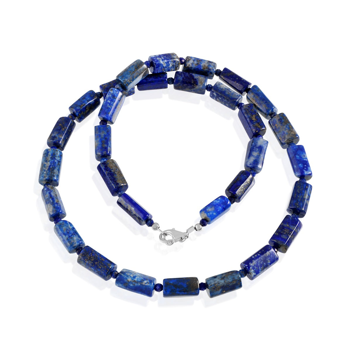 Lapis Lazuli Beads Silver Necklace: Wisdom and Serenity