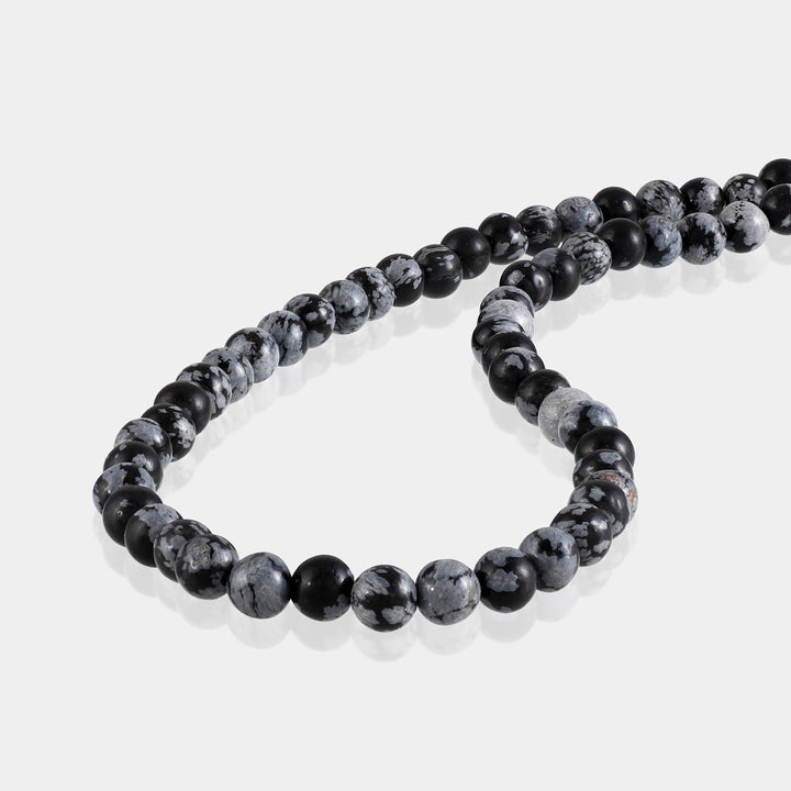 Snowflake Obsidian Stretchable Necklace