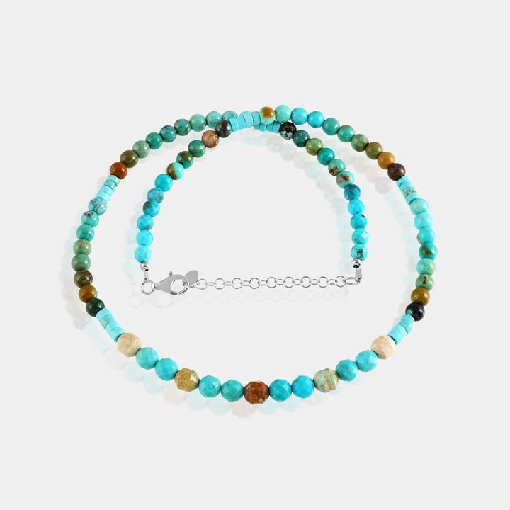 Turquoise Beads Sterling Silver Necklace