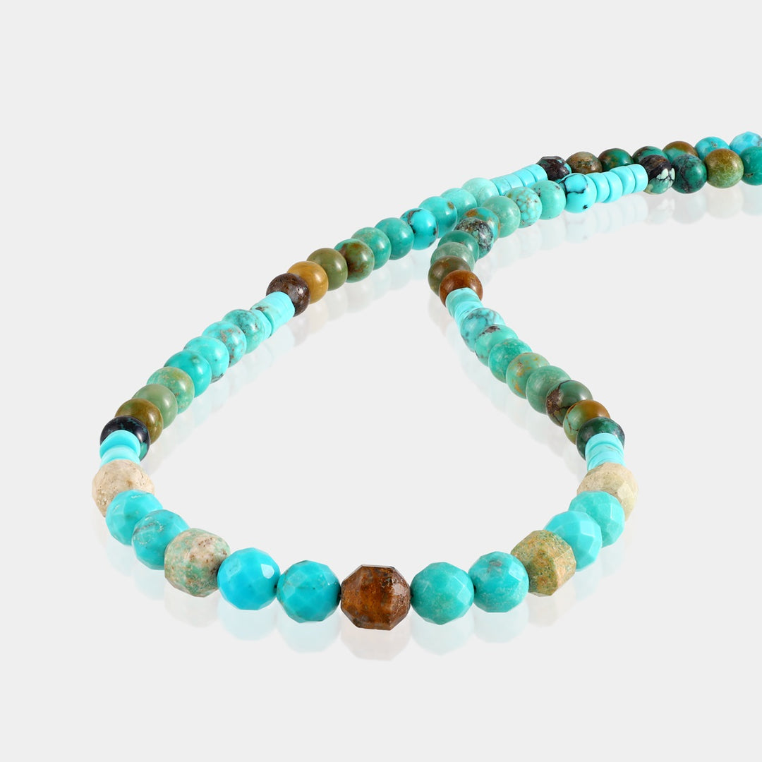 Turquoise Beads Sterling Silver Necklace