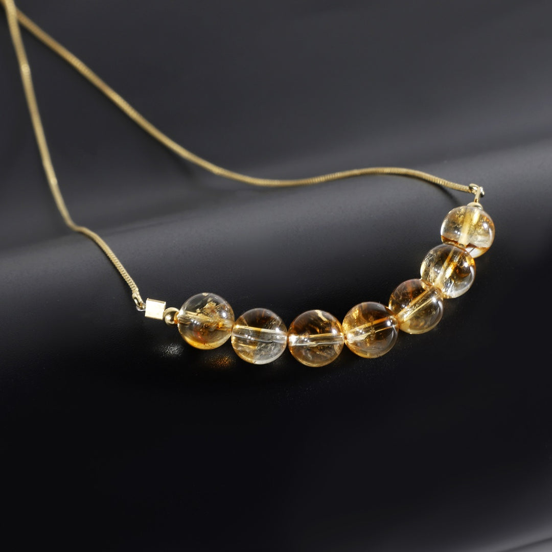 Citrine Silver Bolo Chain Necklace