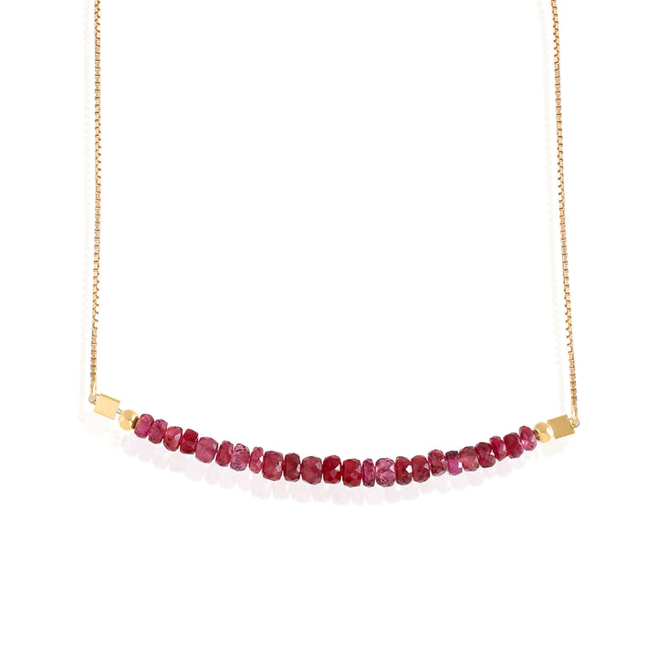 Ruby Silver Bolo Chain Necklace