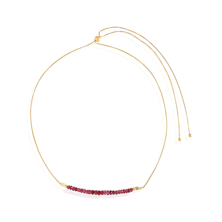 Ruby Silver Bolo Chain Necklace