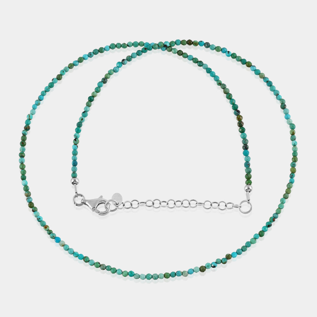 Faceted Round Turquoise Beads in Necklace