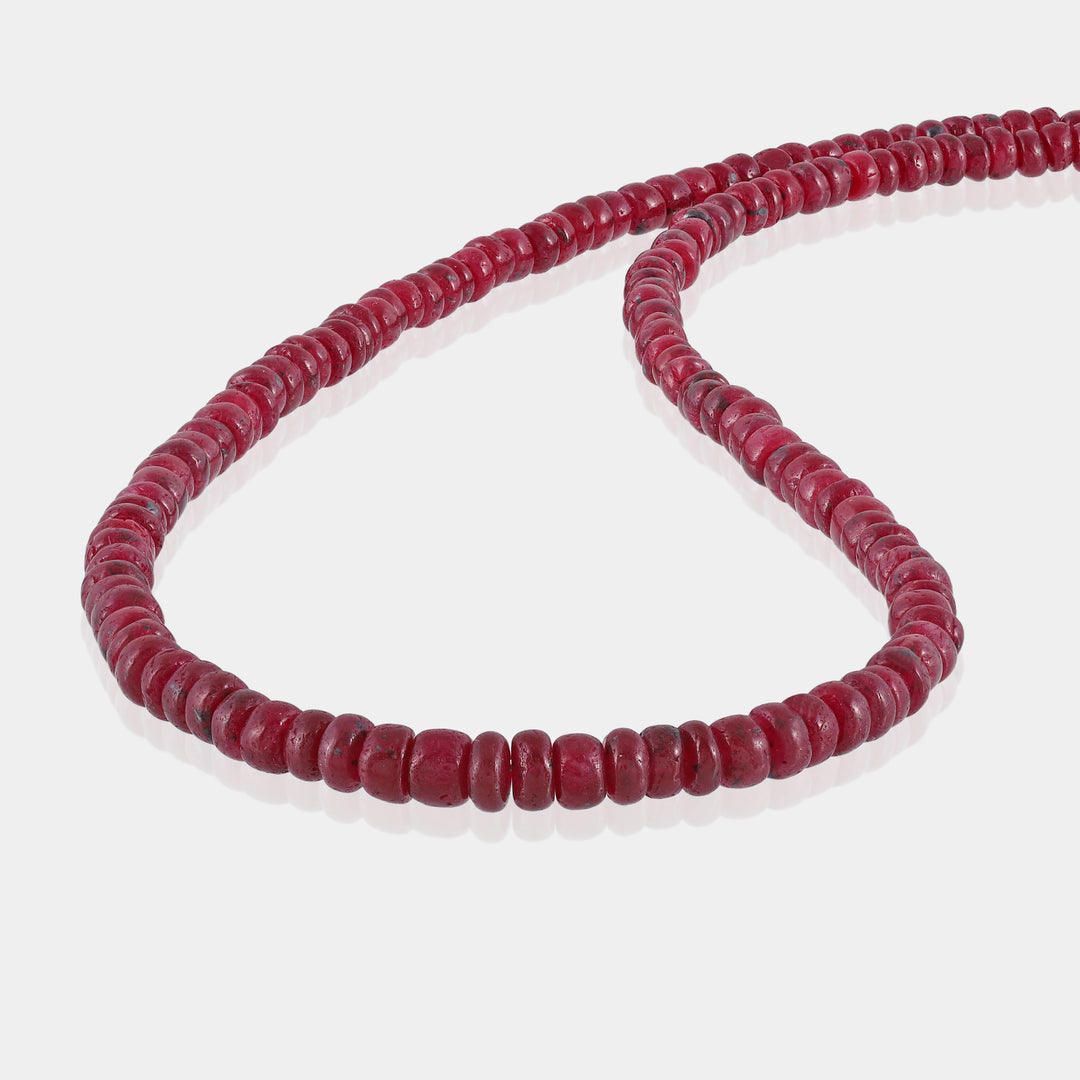 Close-up of Natural Ruby Gemstone Beads