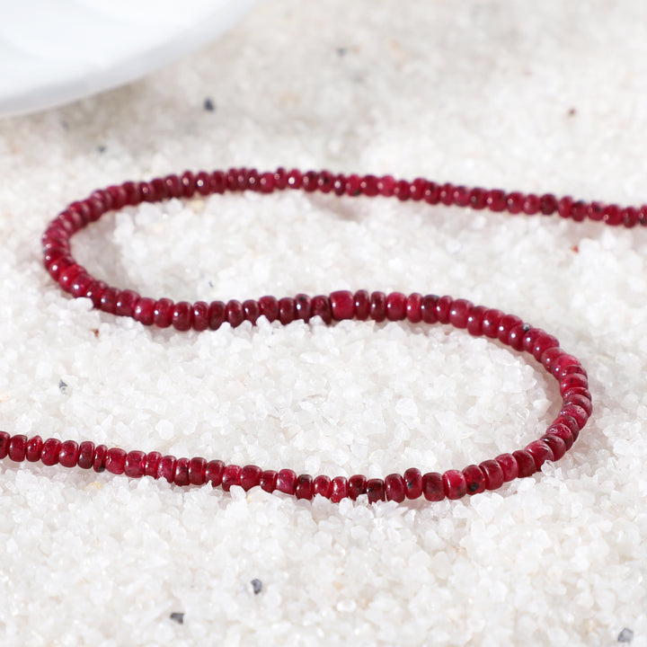 Natural Ruby Beads Necklace