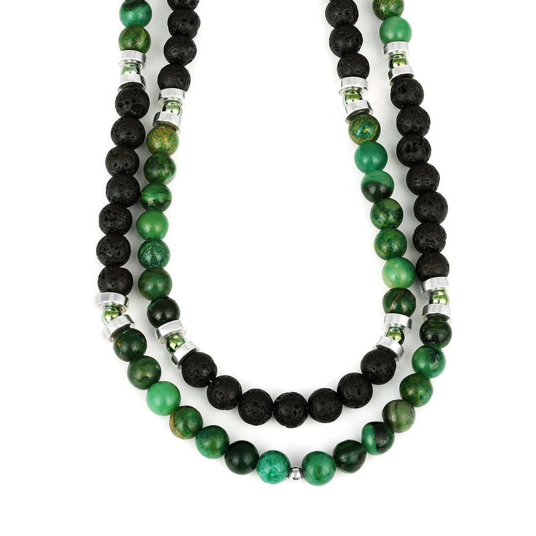 Jade, Lava and Hematite Necklace