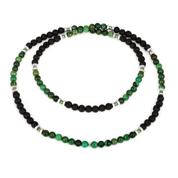 Jade, Lava and Hematite Necklace