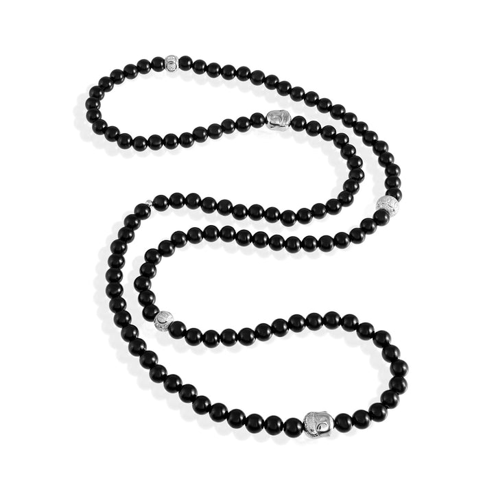 Shahrukh Khan Inspired Black Onyx and Hematite Long Necklace