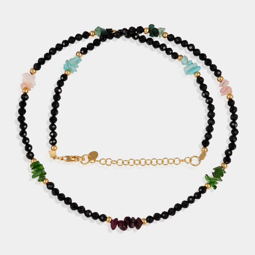 A stunning collection of gemstone beads in various colors and shapes, handcrafted in sterling silver.