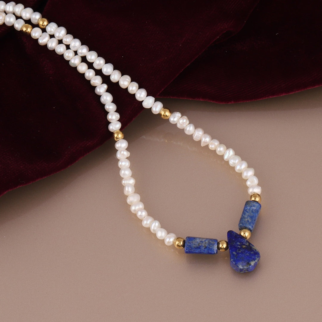 Combination of gemstones and silver, creating a captivating and versatile necklace for any occasion