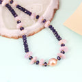 Natural Gemstone Beads 925 Silver Necklace - Elevate your style with the beauty and positive energies of Amethyst, Kunzite, Pearl, and Hematite.
