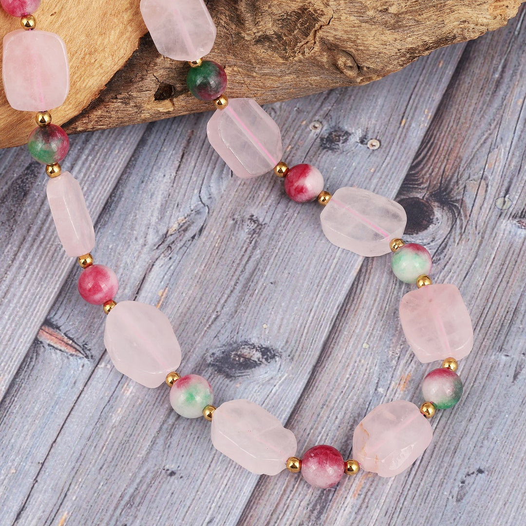 Vibrant Strawberry Dyed Quartz Gemstone Beads