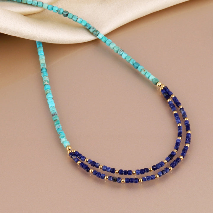 Embrace the beauty of this meticulously crafted 925 silver necklace adorned with a variety of vibrant gemstone beads