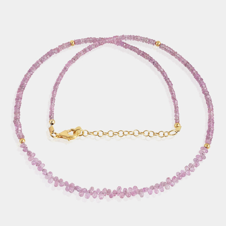 Pink Sapphire Silver Necklace