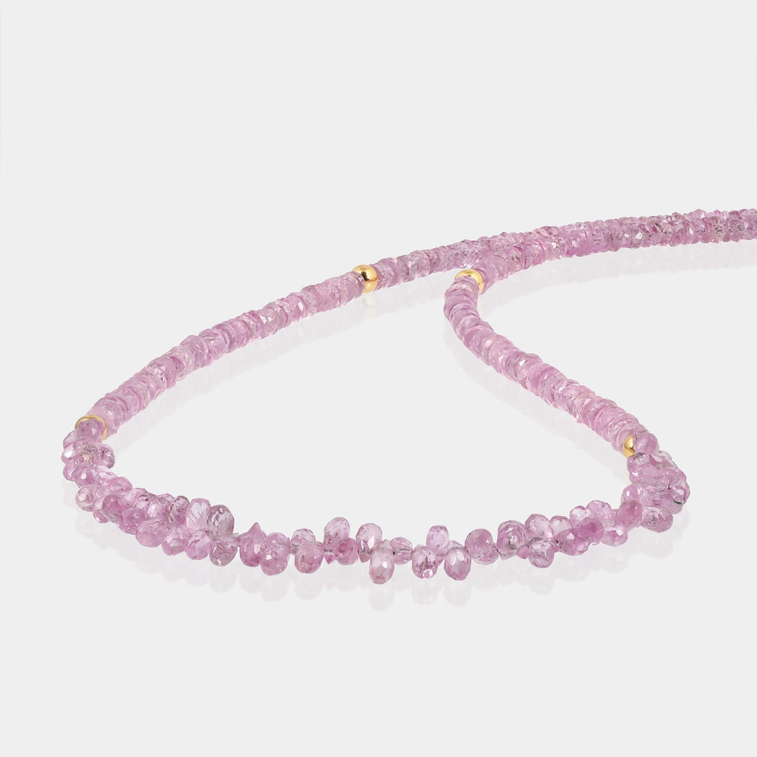 Pink Sapphire Silver Necklace