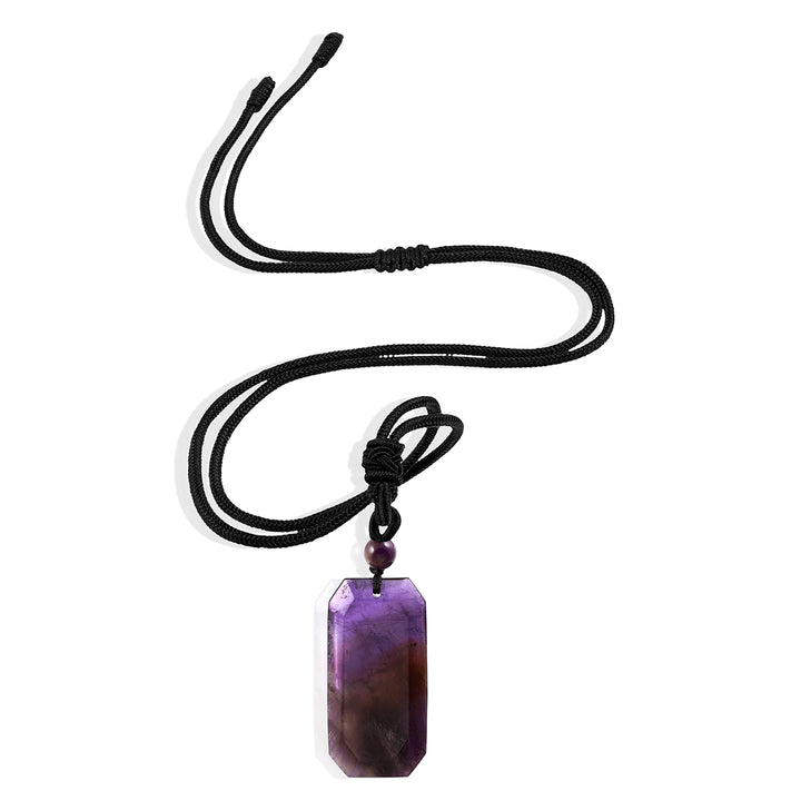 Amethyst Baguette Rope Pendant Necklace