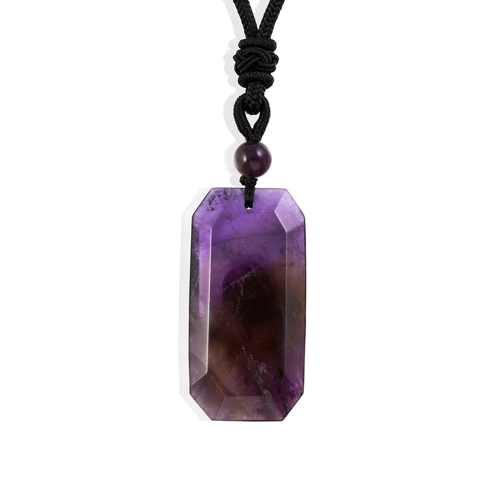 Amethyst Baguette Rope Pendant Necklace