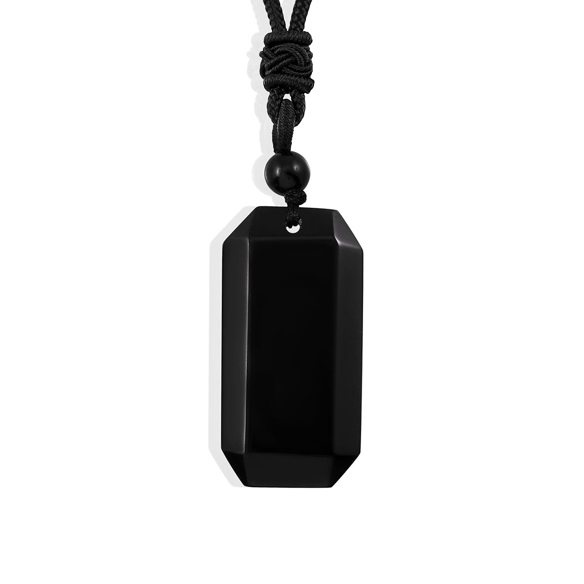 Black Onyx Baguette Rope Pendant Necklace