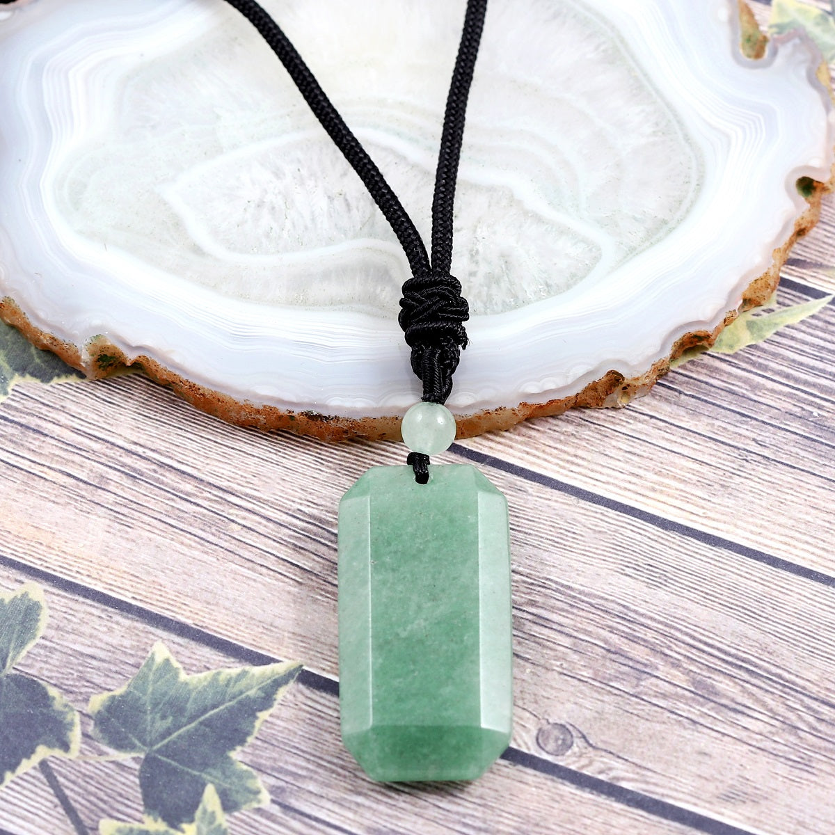 Natural Crystal Necklace in Gold - Green Aventurine – Crystal's Candle Co.