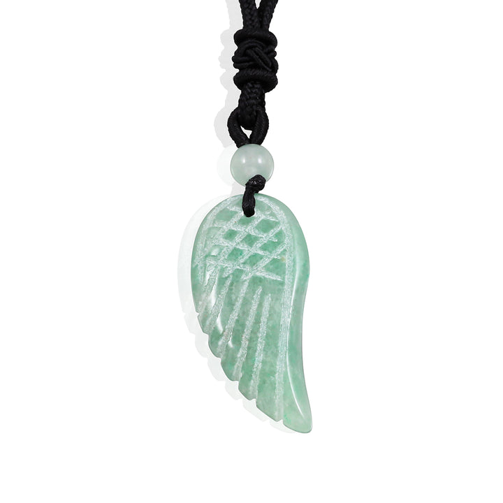 Aventurine Carved Angel Wing Rope Pendant