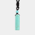 Smooth cylinder-shaped Turquoise gemstone in vibrant blue-green color.