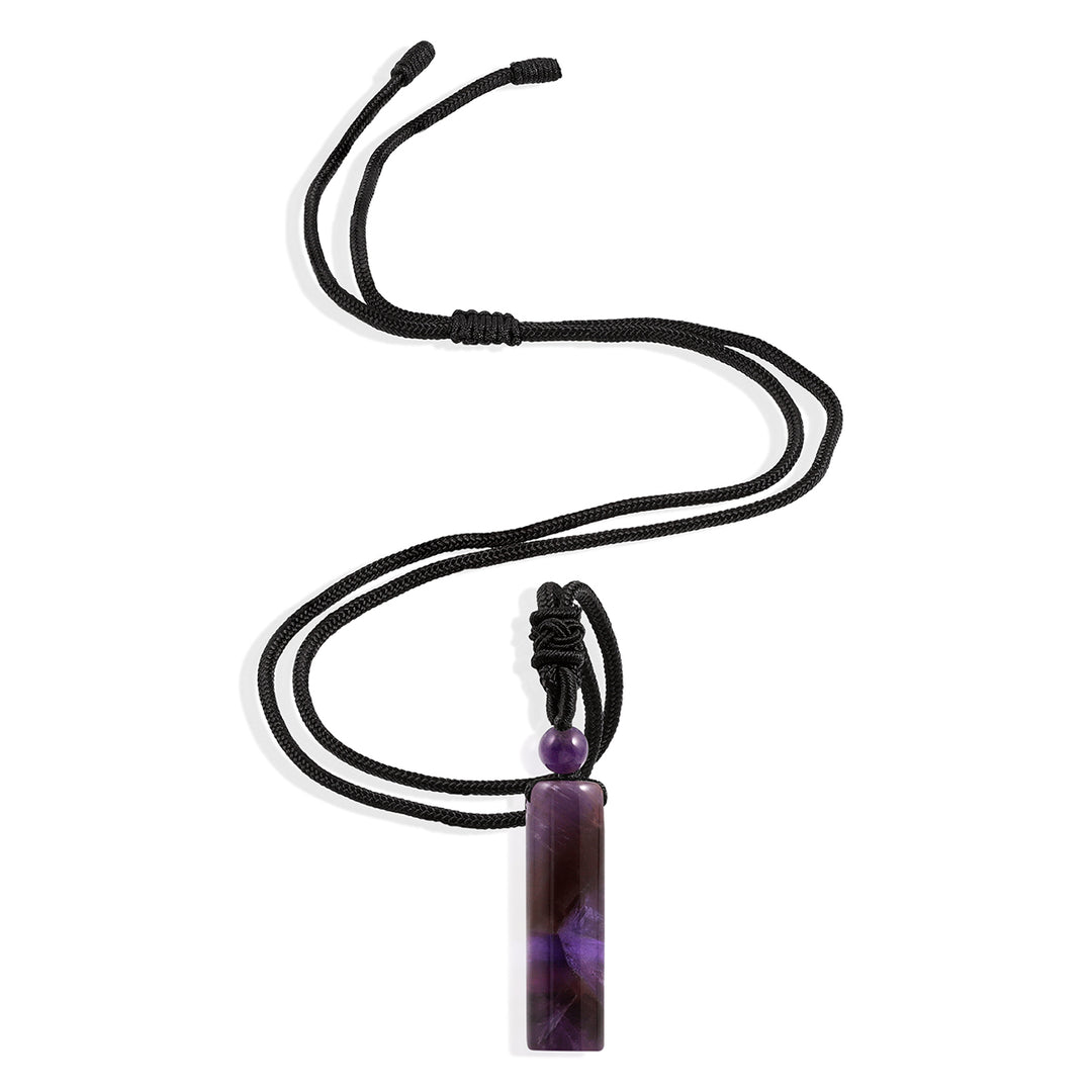 Amethyst Cylinder Adjustable Rope Pendant