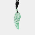 Exquisite carved wing pendant made of Green Aventurine.