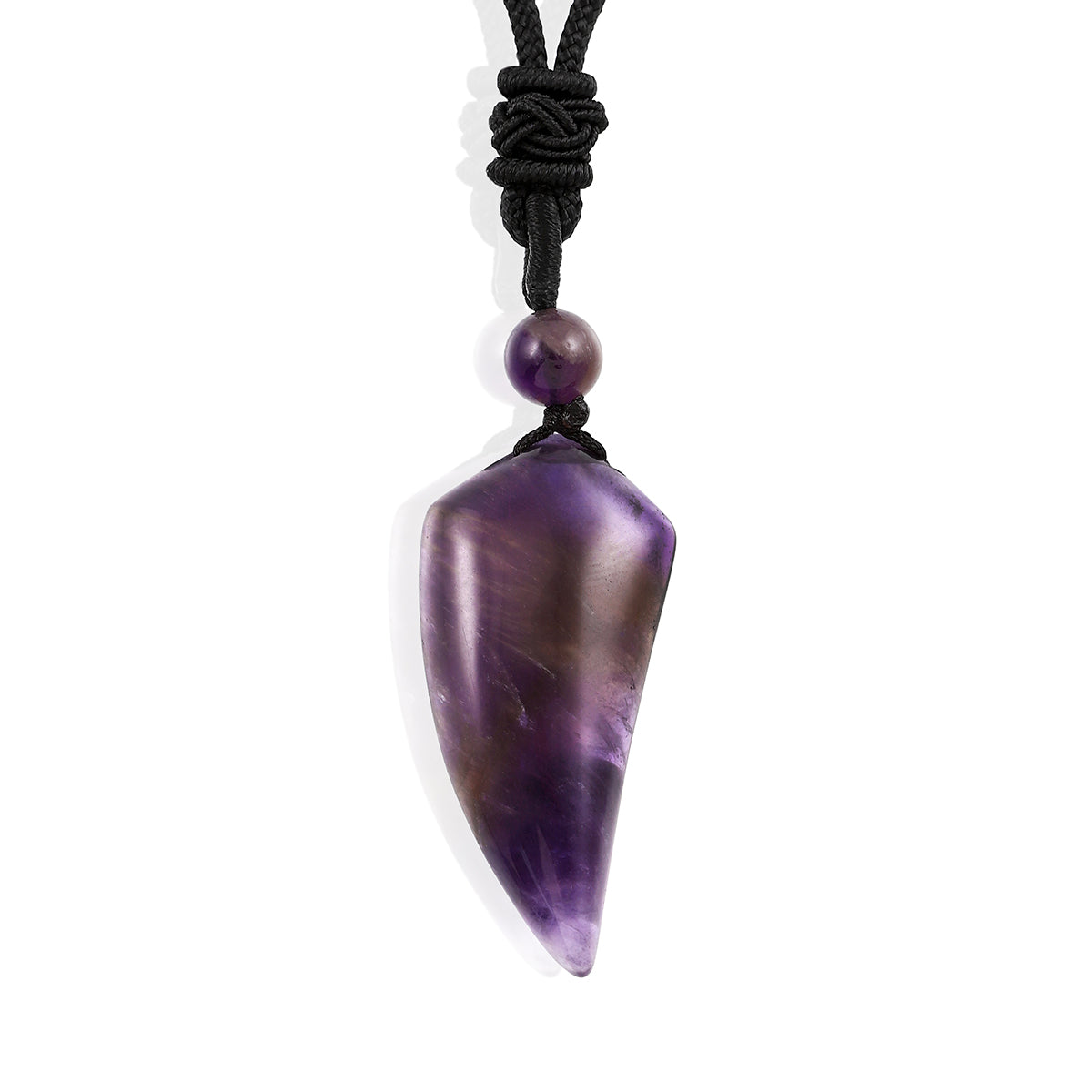 Amethyst Wolf Fang Tooth Adjustable Rope Pendant