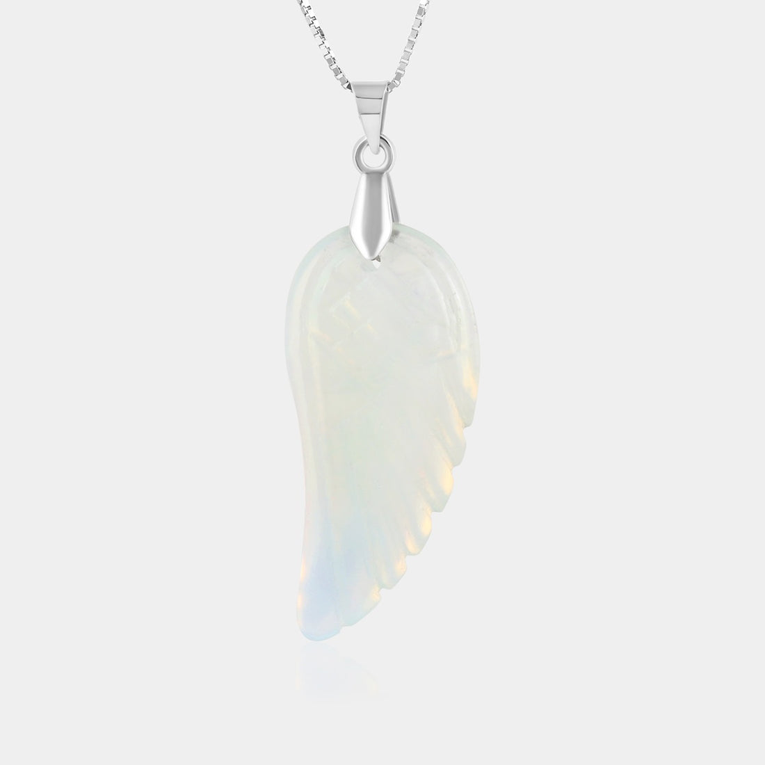 Opulent Opal Angel Wing Pendant Front View