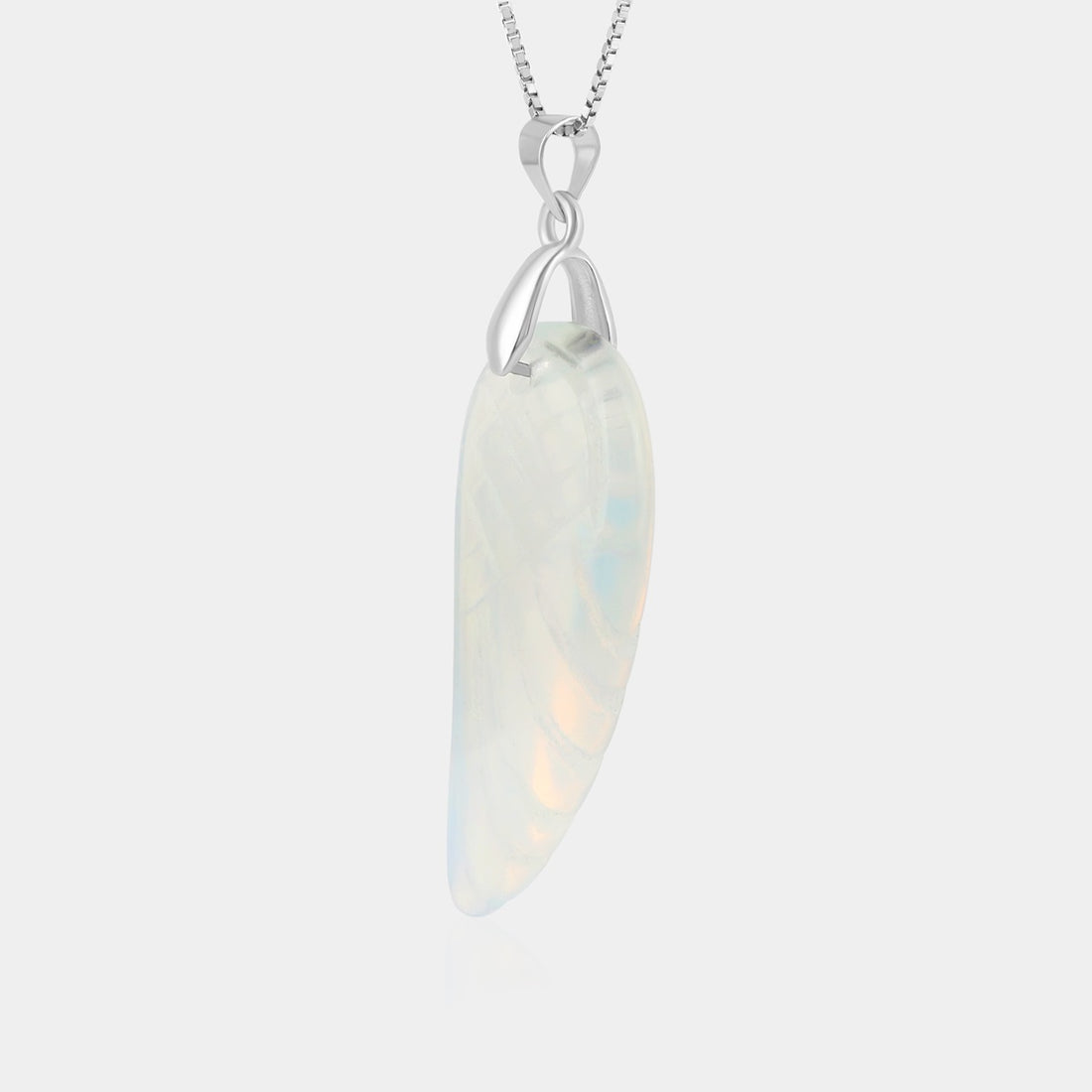 Opulent Opal Angel Wing Pendant Front View