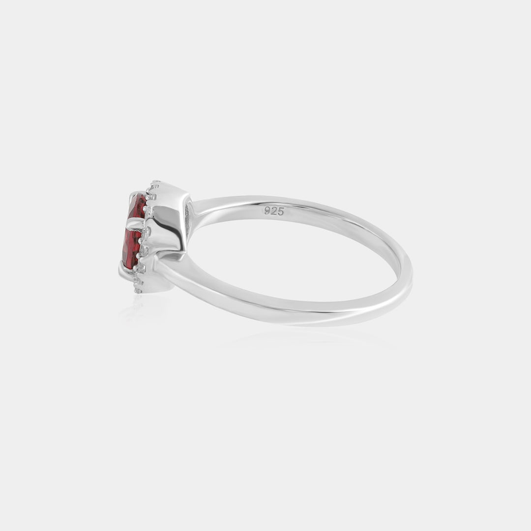 Side view emphasizing the comfortable fit of the ring in India Size 16. The 925 Sterling Silver foundation ensures both durability and a refined aesthetic.