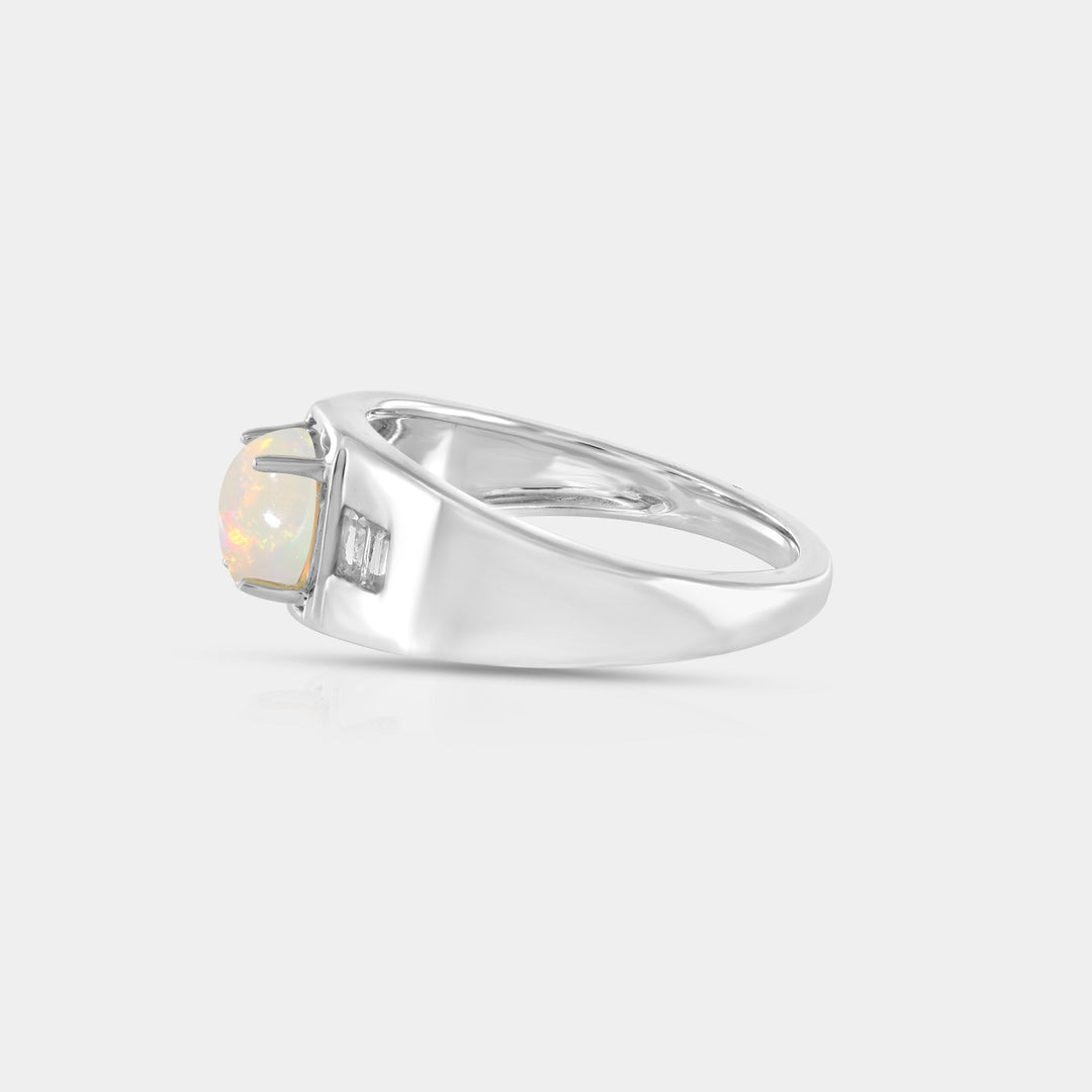 Side view emphasizing the comfortable fit of the ring in India Size 16. The 925 Sterling Silver foundation ensures both durability and a luxurious feel.